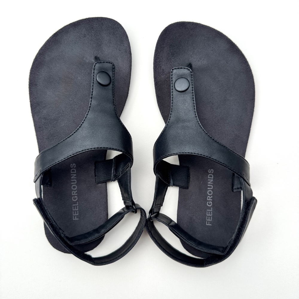 Feelgrounds Seaside Luxe Sandals- Women’s Size 8, Vegan, Black Barefoot sandals